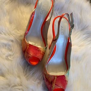Aldo neon platform sling back 39